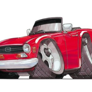 Triumph TR6 'The Beach' Red Classic Showroom Car Picture Poster Print A1 A3+