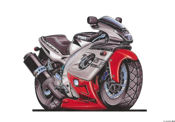 YAMAHA YZF THUNDERCAT Motorbike Koolart Chrome Keyring Picture Both Sides 